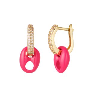 Yehwang Colorful anchor link earrings