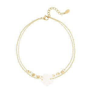 Flower anklet - Beach collection Gold Stainless Steel