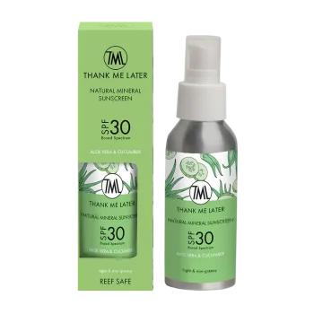 Thank me later sunscreen SPF30 aloe vera & cucumber